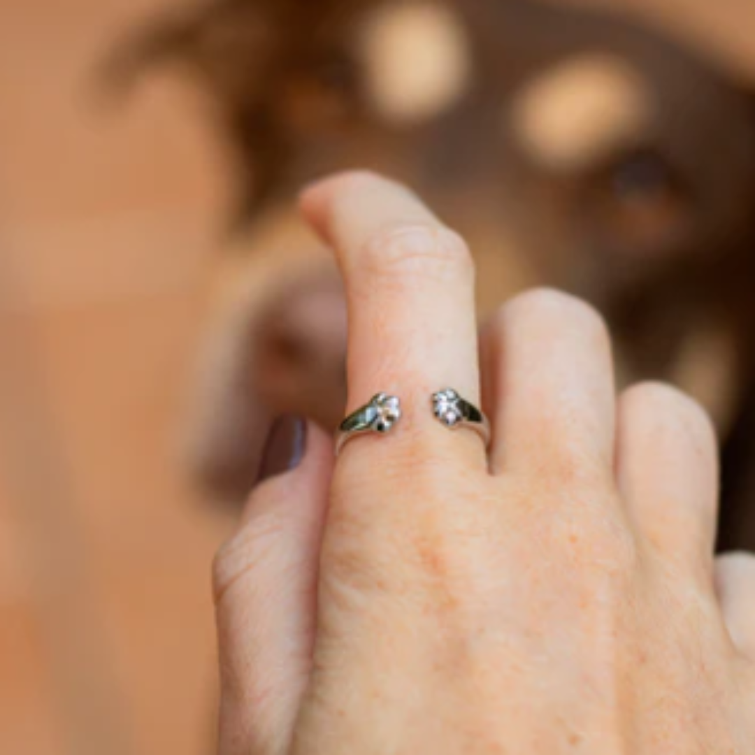 Anillo “SIEMPRE” con Abrazo de Patita (2x1) - Ajustable