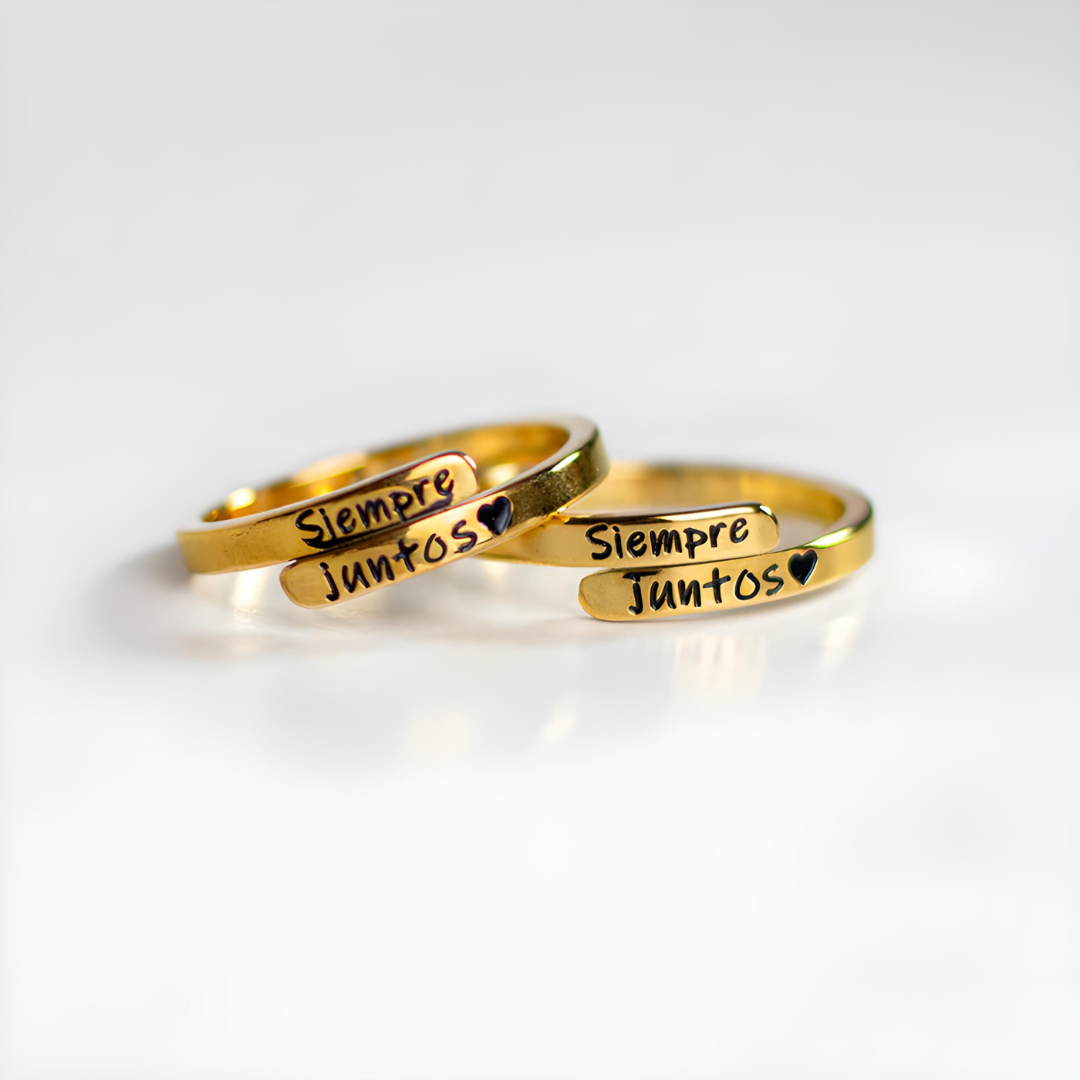 SIEMPRE JUNTOS Pack anillos + Tarjeta personalizada