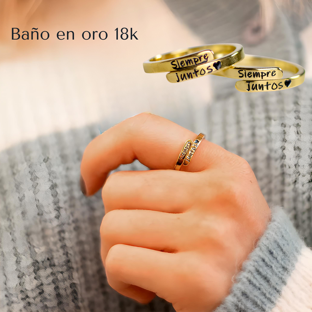 SIEMPRE JUNTOS Pack anillos + Tarjeta personalizada