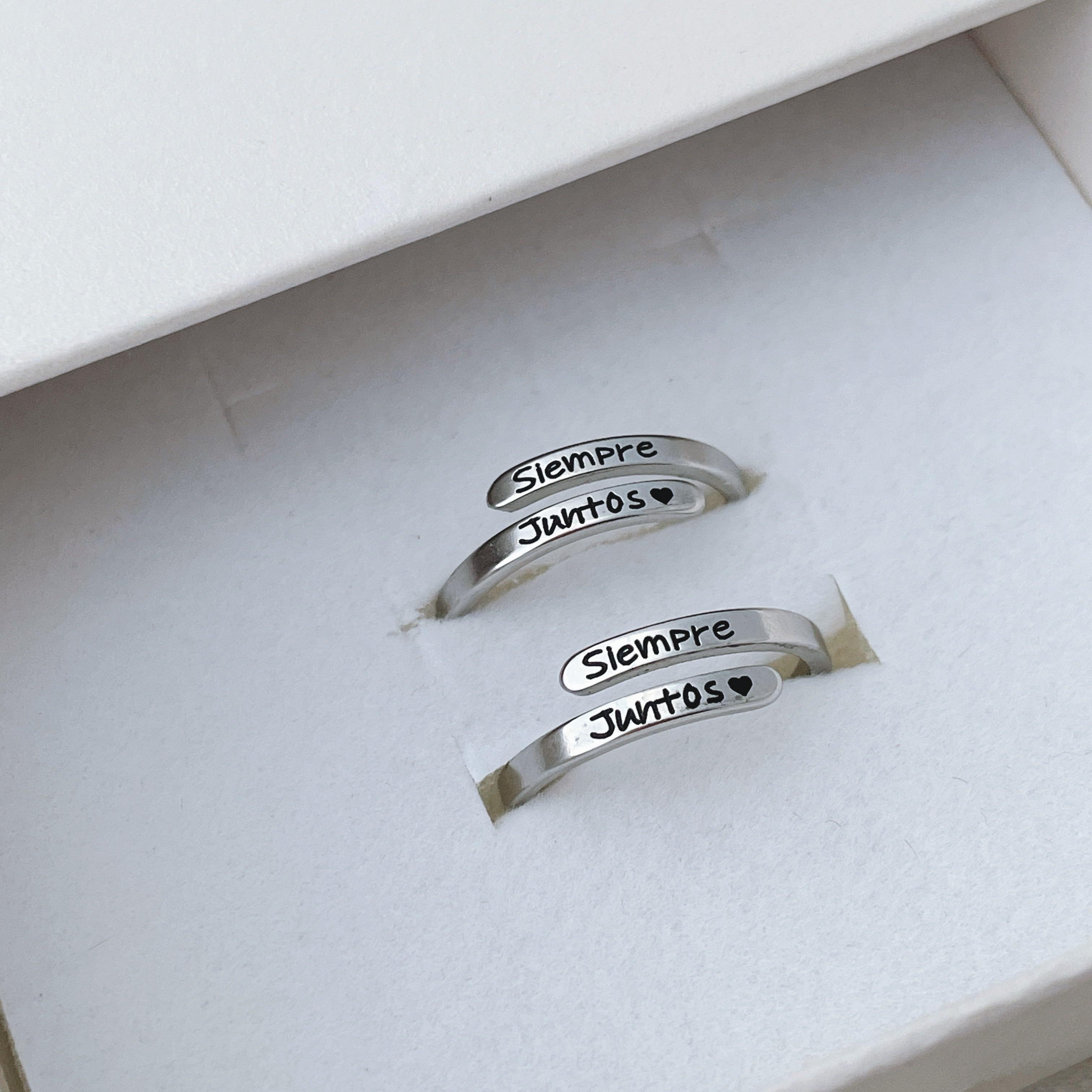SIEMPRE JUNTOS Pack anillos + Tarjeta personalizada