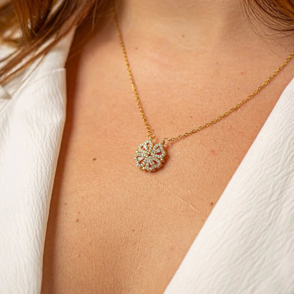 Collar Corazón Trébol | Amor Vinculo Eterno