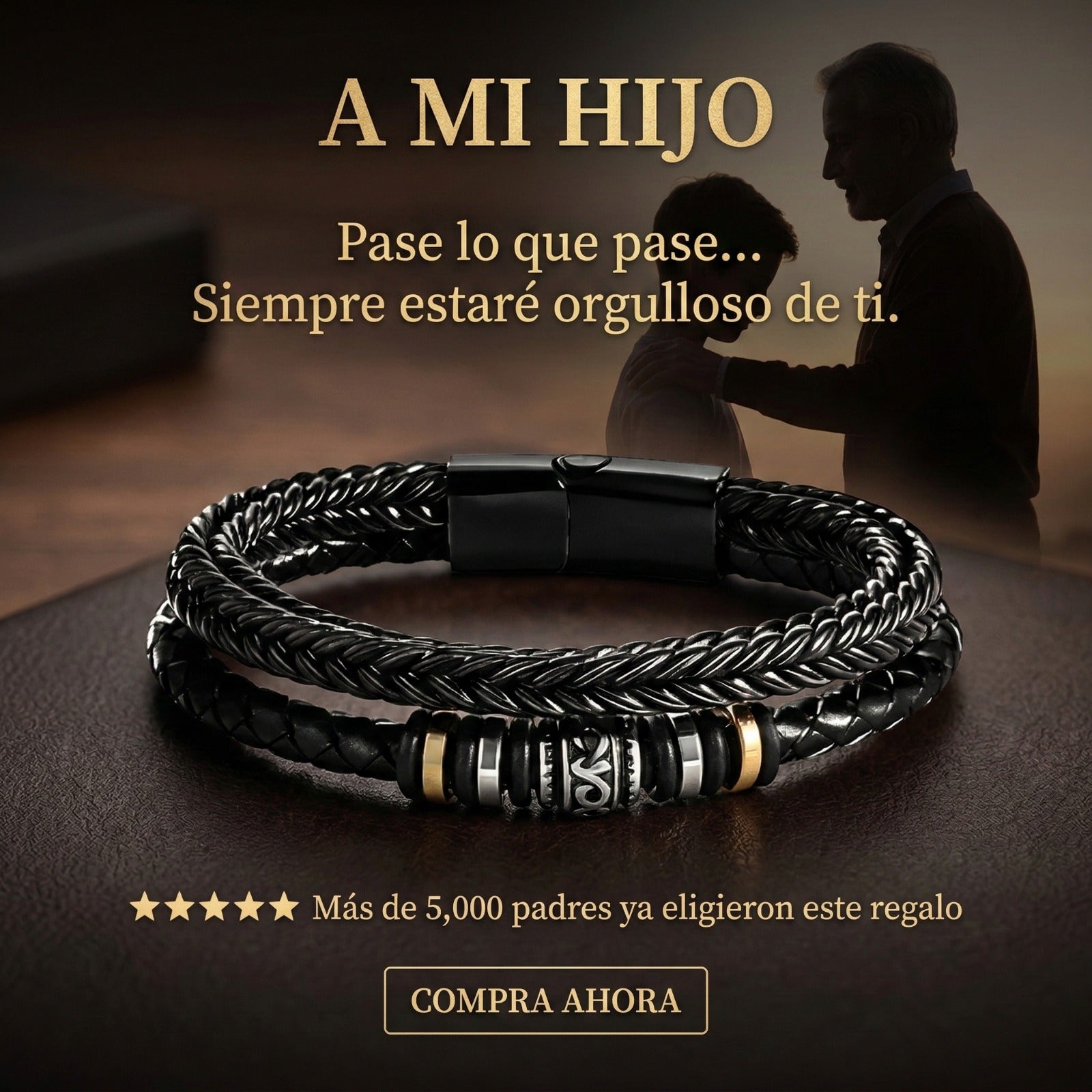 Pulsera de Cuero Para mi Querido Hijo
